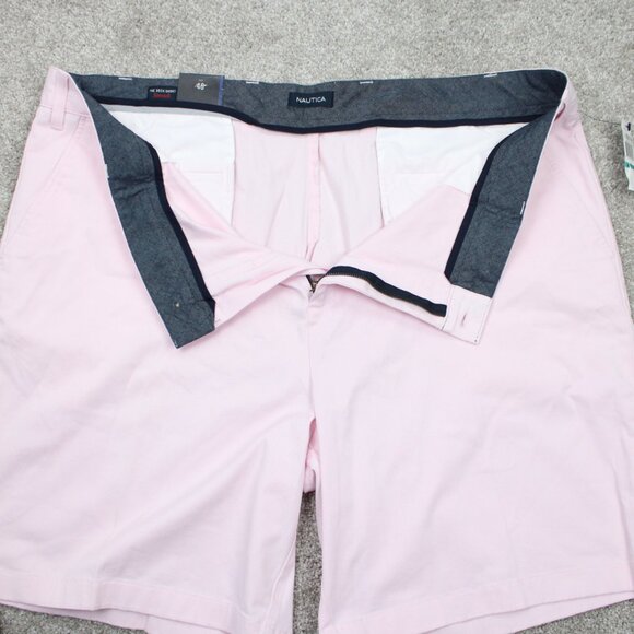Nautica Deck Stretch Chino Shorts NWT Mens 46W Pink Cotton Stretch w/ 10" inseam - Picture 10 of 16